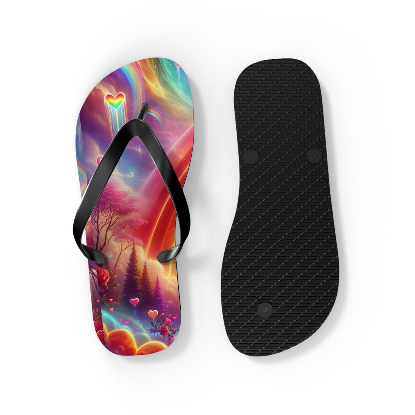 Rainbow Phoenix Flip Flops