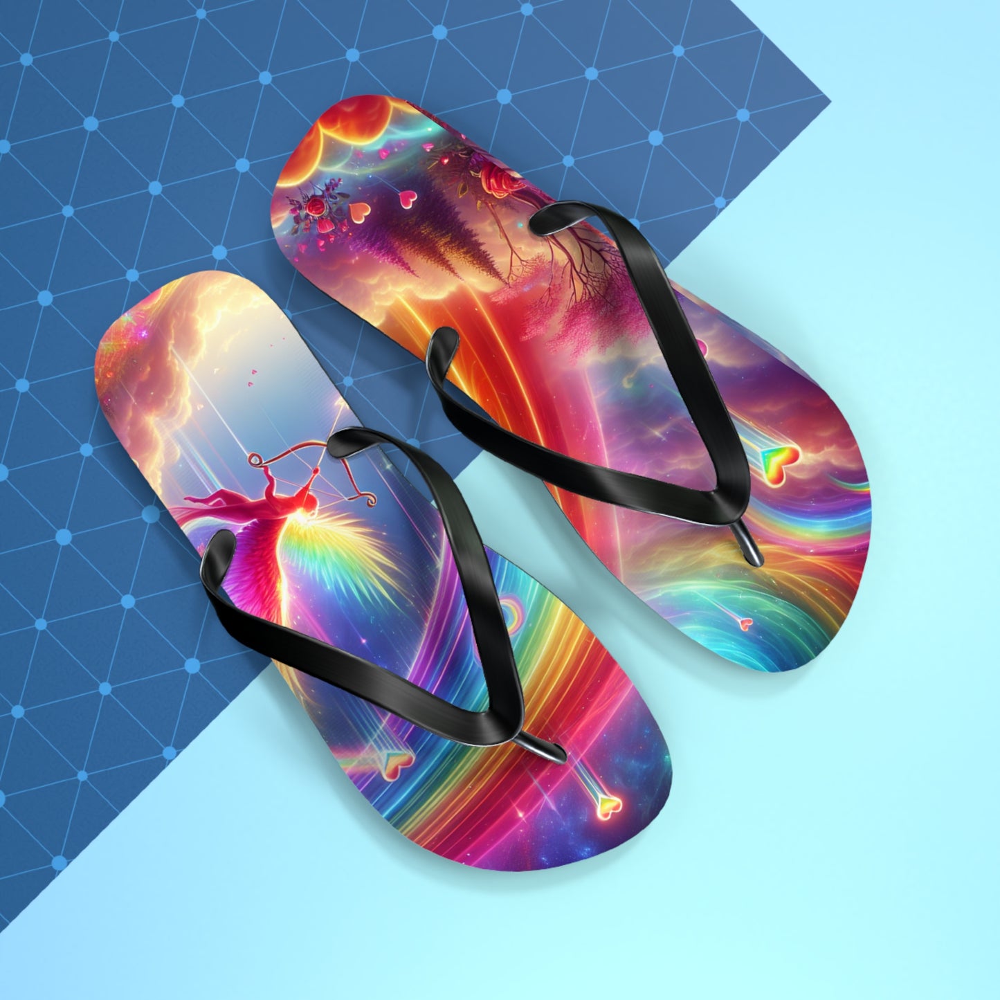 Rainbow Phoenix Flip Flops