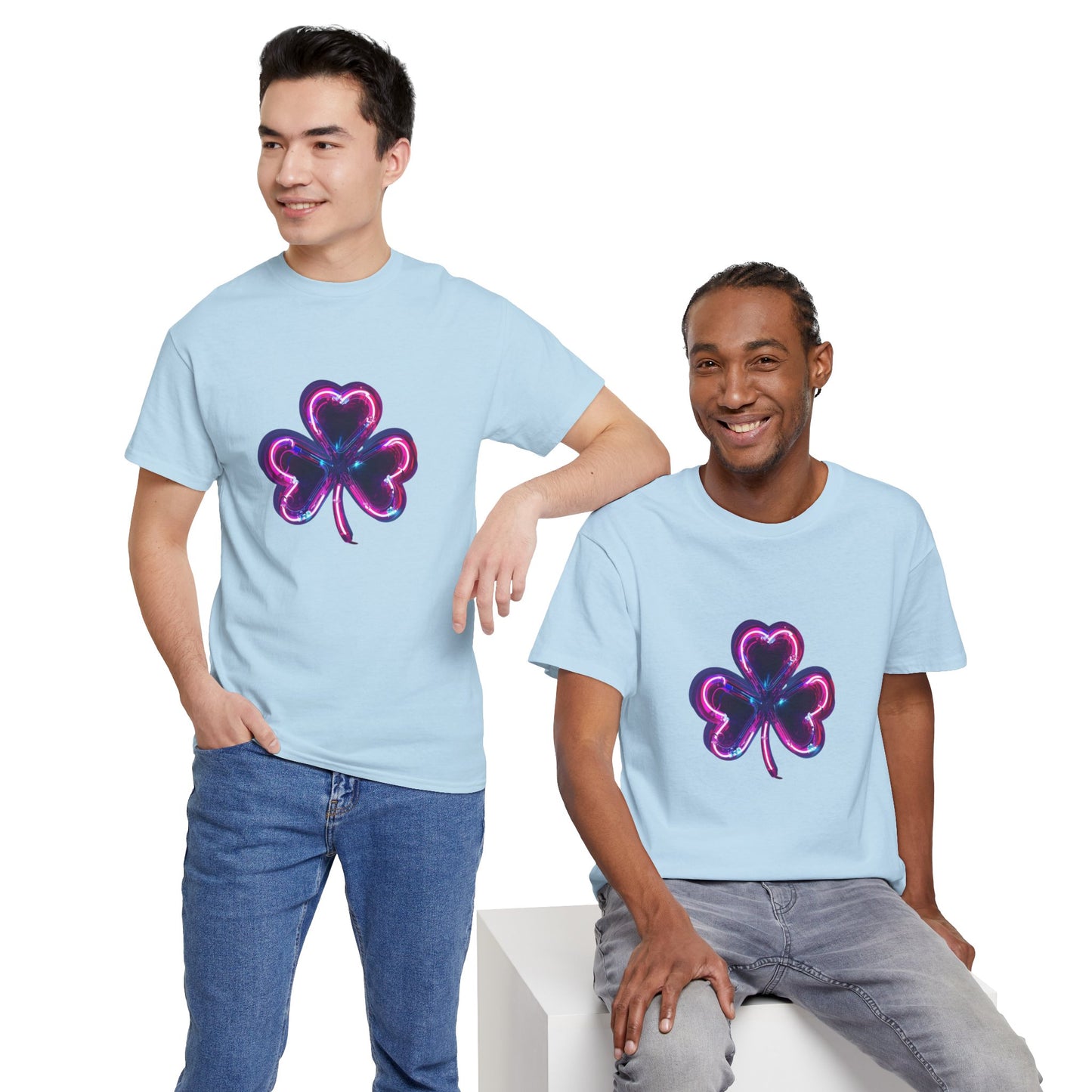 Electric Luck - Pink and Blue Unisex Heavy Cotton Tee