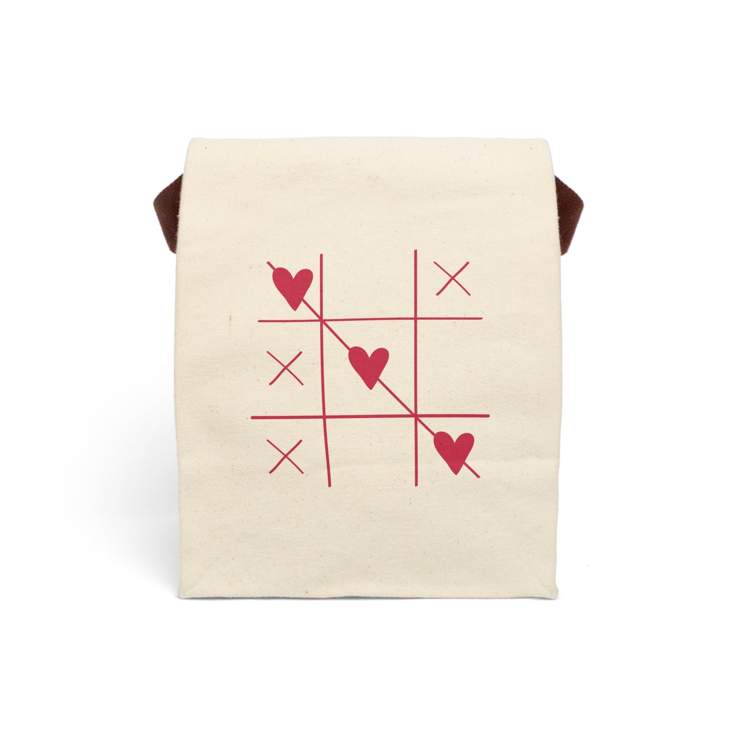 Tic Tac Toe Canvas Lunch Bag With Strap