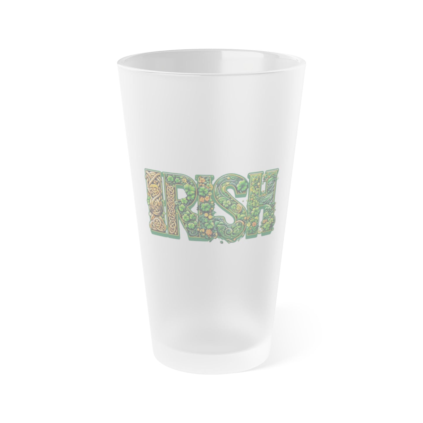 IRISH Frosted Pint Glass, 16oz