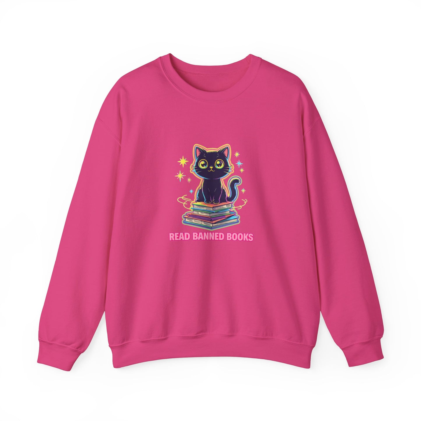 Read Banned Books - Cat Unisex Heavy Blend™ Crewneck Sweatshirt