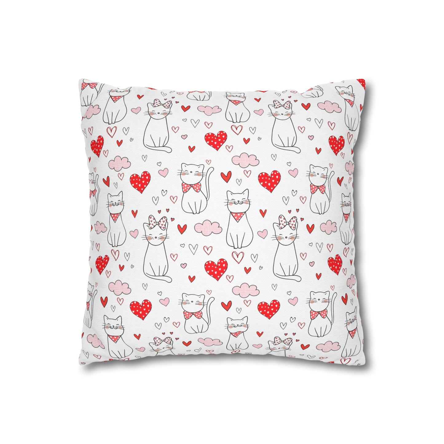 Kitty Love Spun Polyester Square Pillowcase