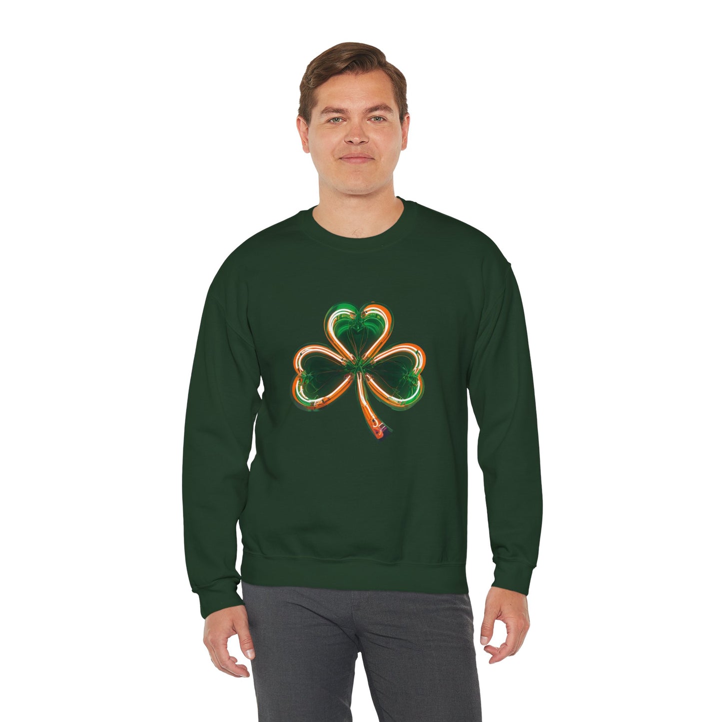 Electric Luck - Green and Orange Unisex Heavy Blend™ Crewneck Sweatshirt