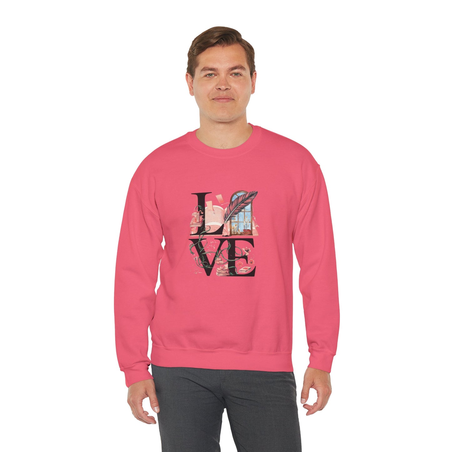 LOVE is a Novel Idea Unisex Heavy Blend™ Crewneck Sweatshirt