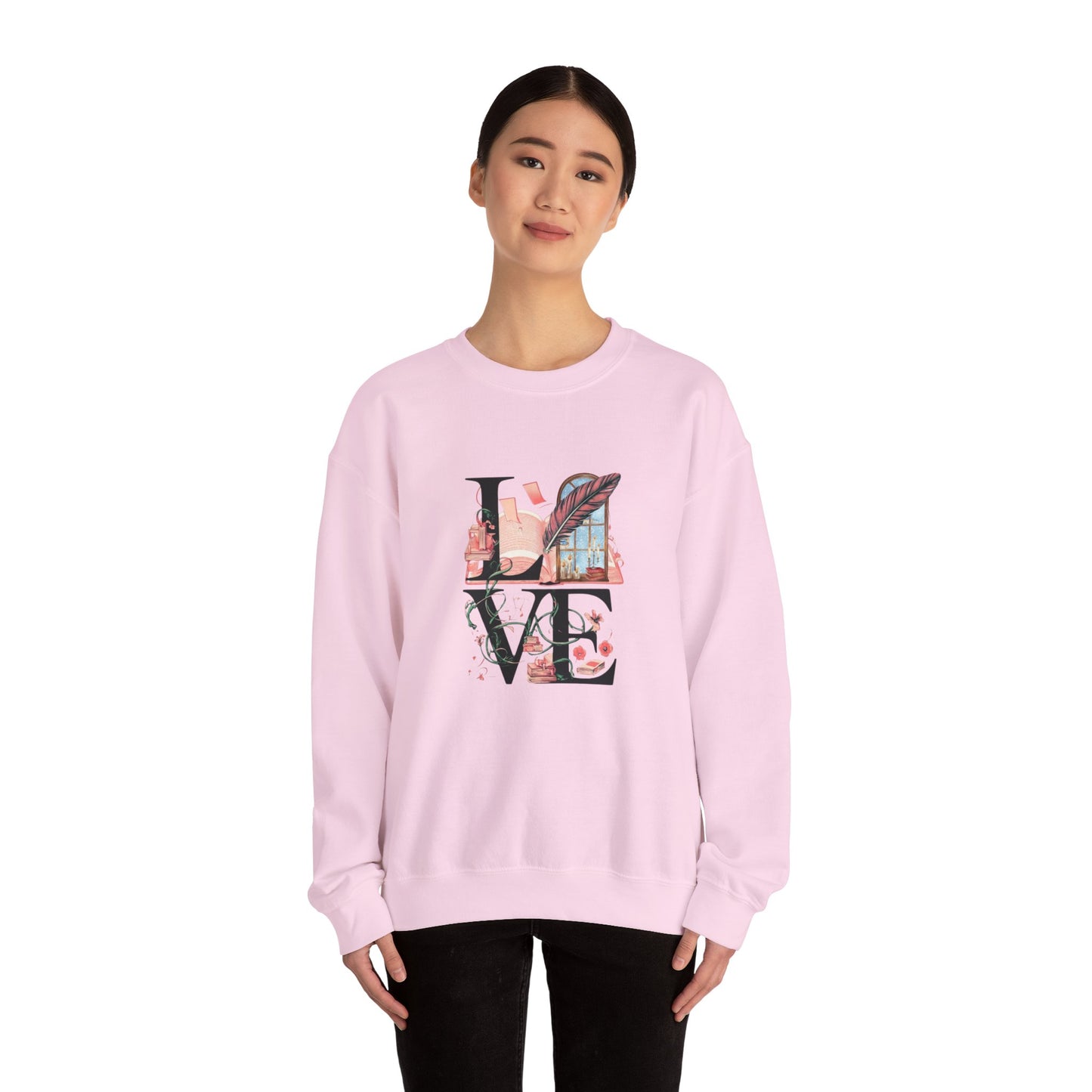 LOVE is a Novel Idea Unisex Heavy Blend™ Crewneck Sweatshirt