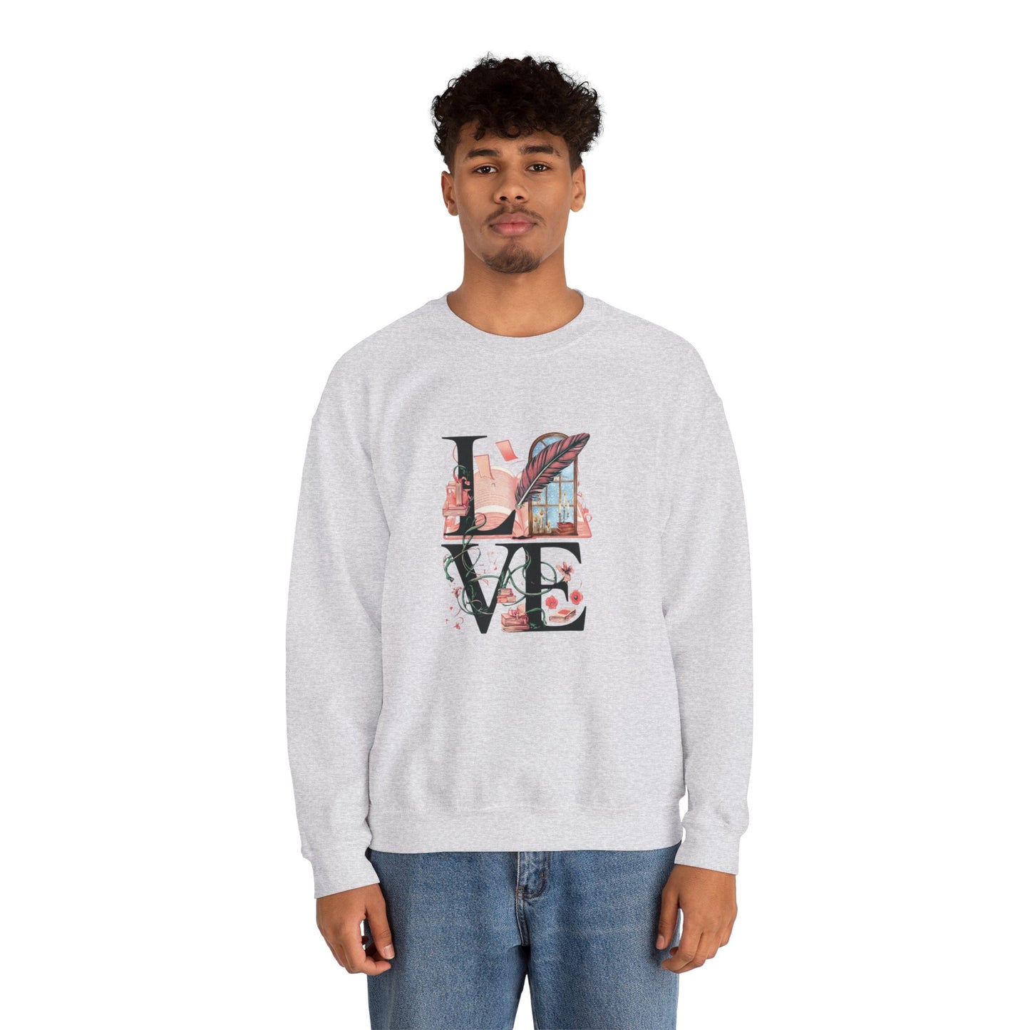 LOVE is a Novel Idea Unisex Heavy Blend™ Crewneck Sweatshirt