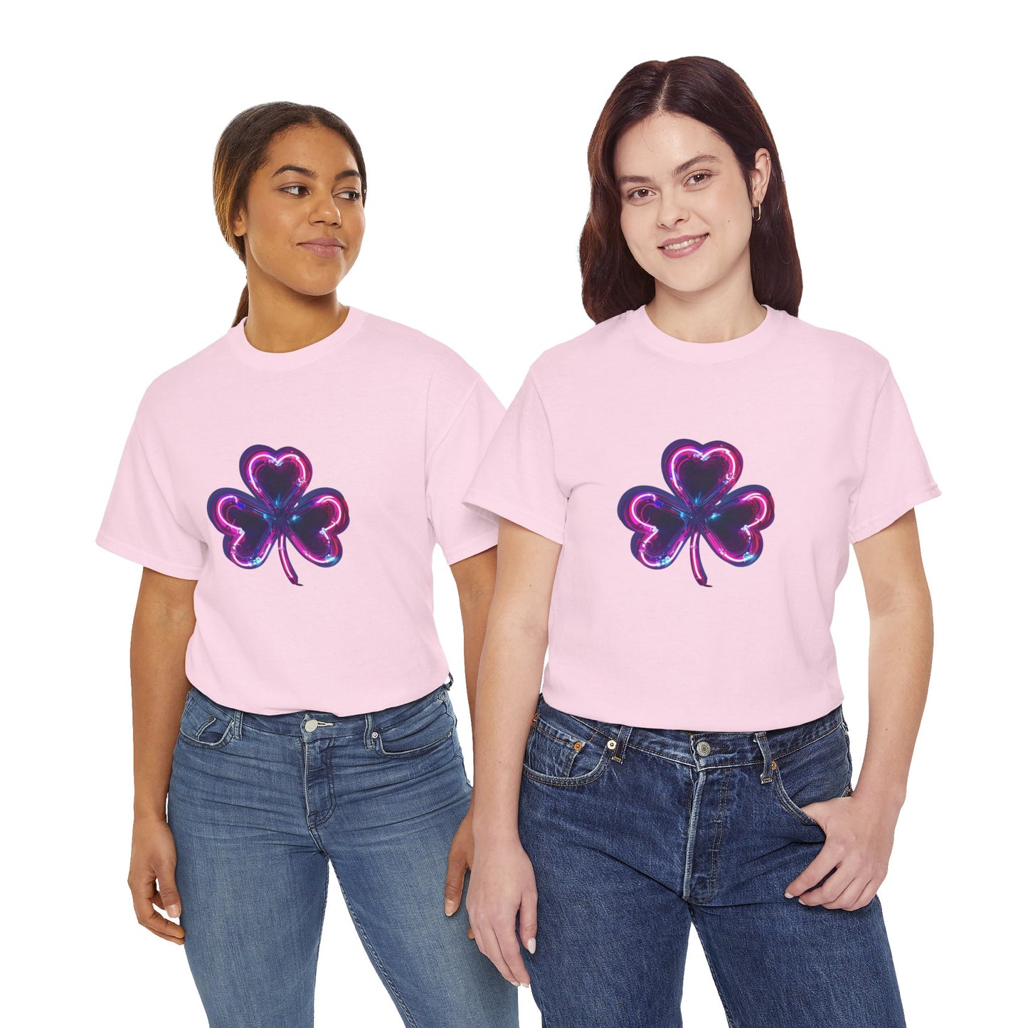 Electric Luck - Pink and Blue Unisex Heavy Cotton Tee