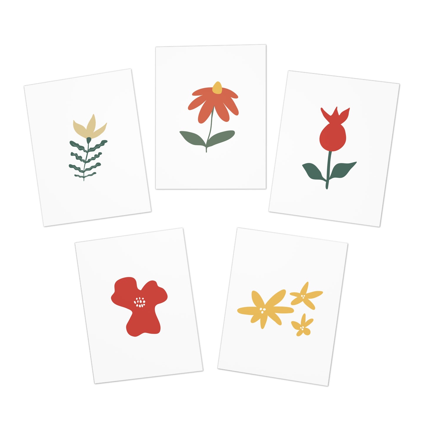 Flower Power Multi-Design Greeting Cards (5-Pack)