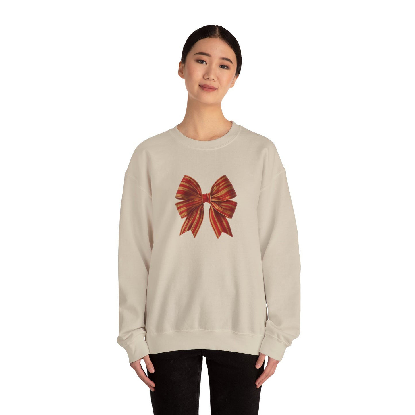 Red and Gold Bow Unisex Heavy Blend™ Crewneck Sweatshirt