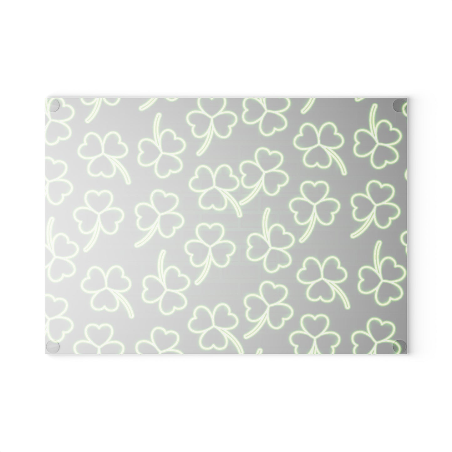 Neon Shamrock Glass Cutting Board