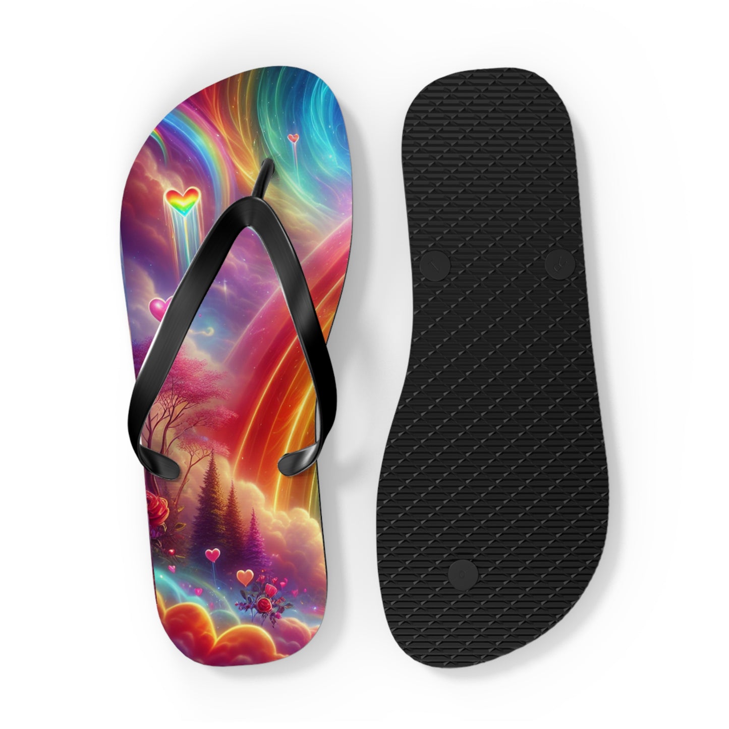 Rainbow Phoenix Flip Flops