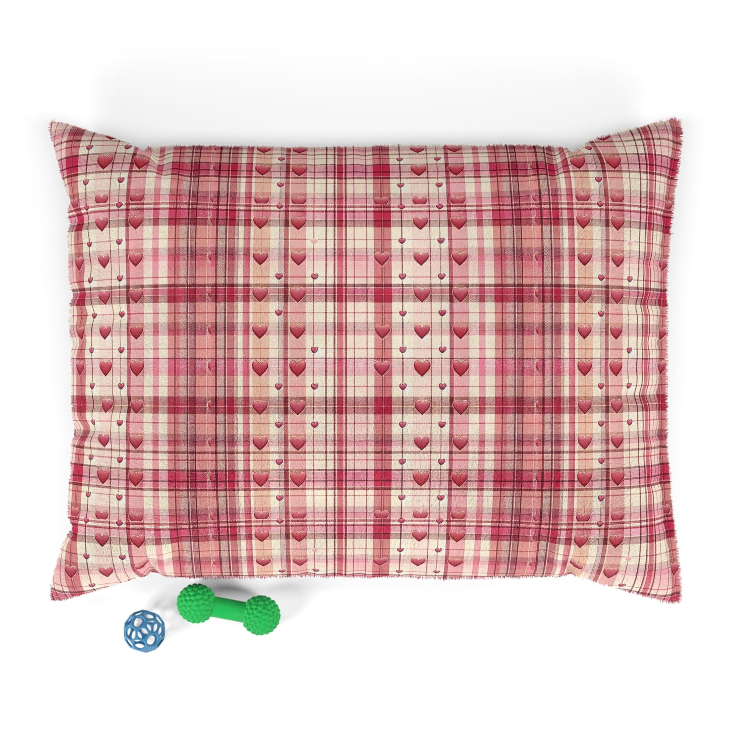 Plaid Heart Pet Bed