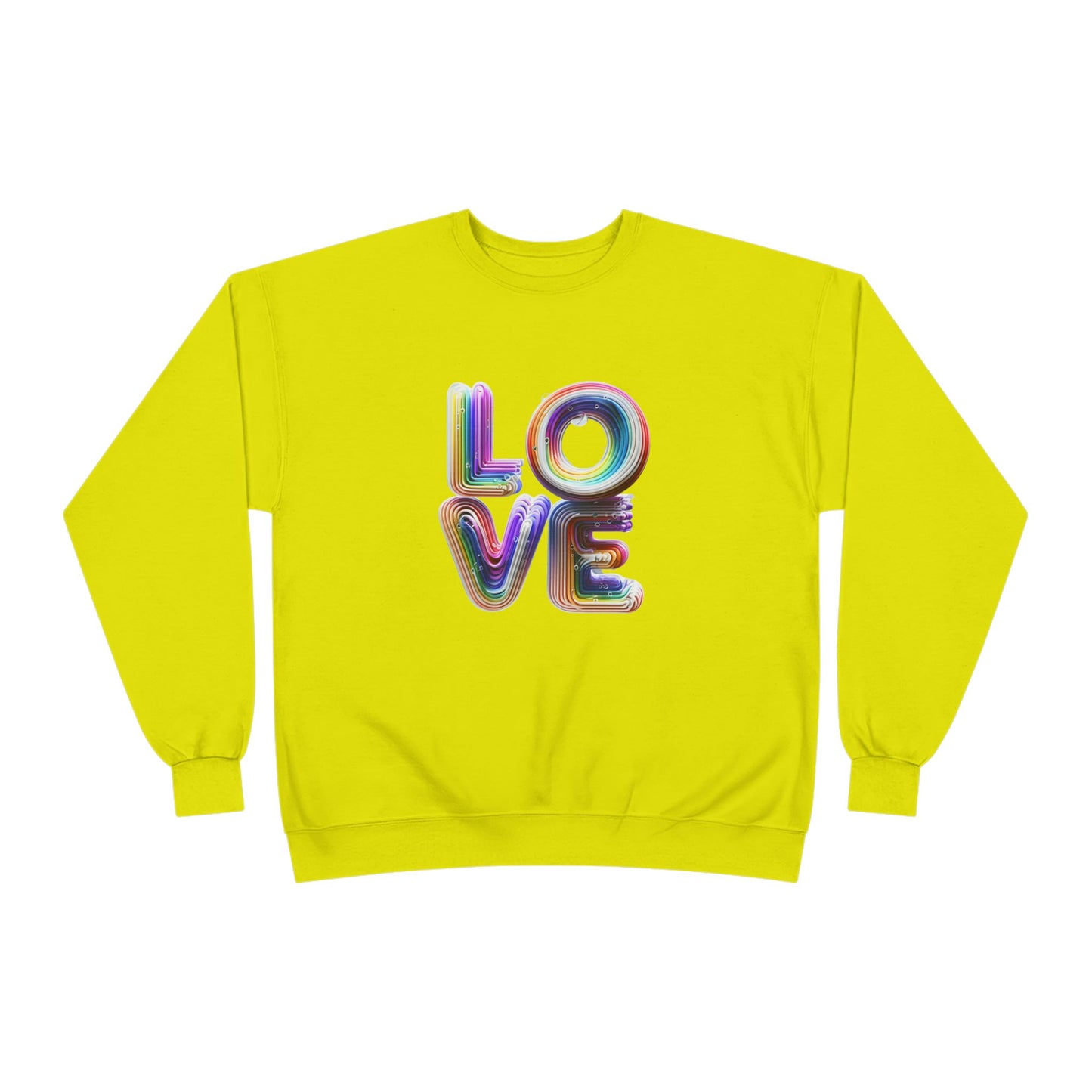 3D LOVE - Colorful Love Unisex EcoSmart Crewneck Sweatshirt