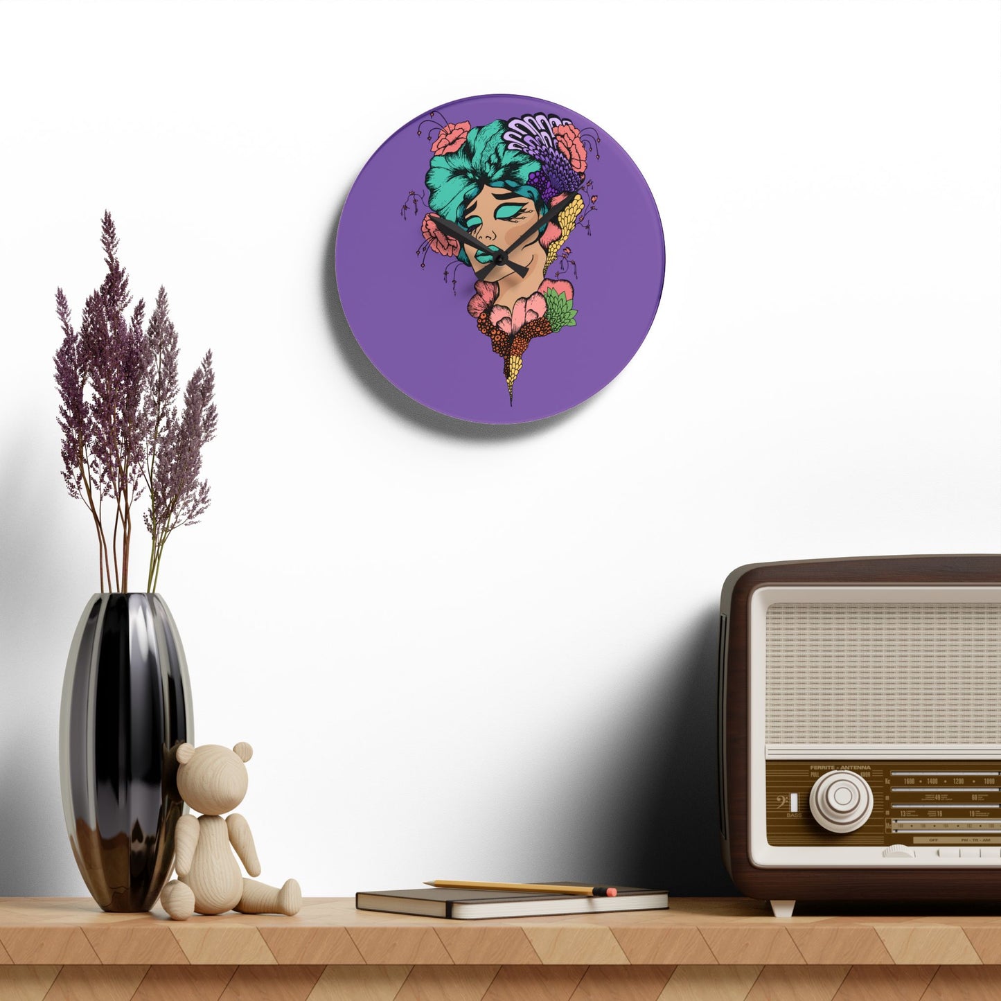 Madame Colorful Acrylic Wall Clock