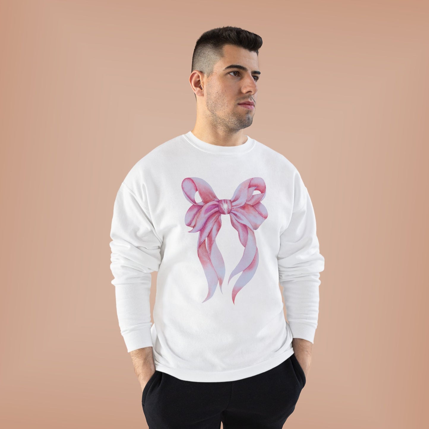 Pink Bow Unisex EcoSmart® Crewneck Sweatshirt