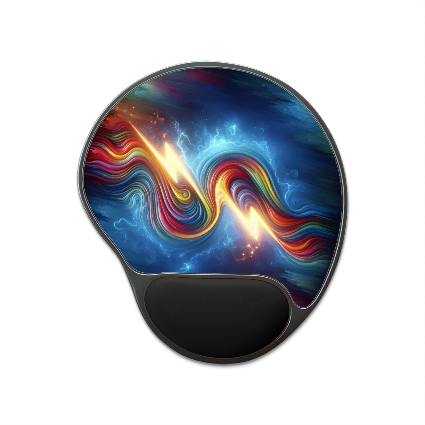 Rainbow Lightening Mouse Pad With Wrist Rest