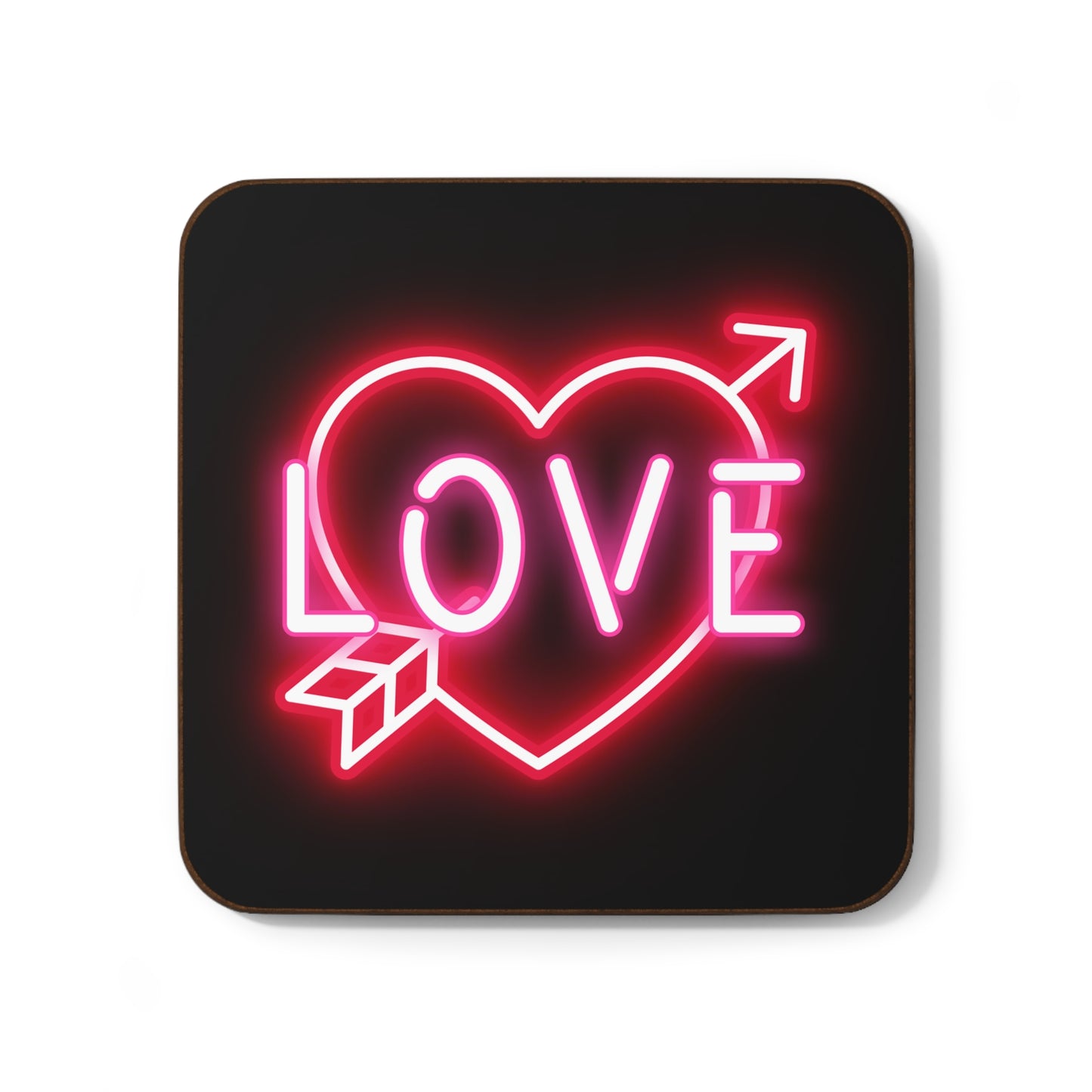 Neon Love Hardboard Back Coaster