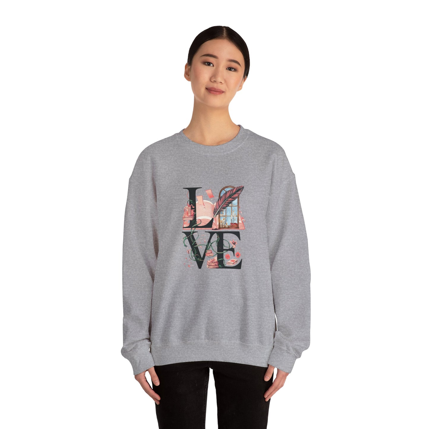 LOVE is a Novel Idea Unisex Heavy Blend™ Crewneck Sweatshirt