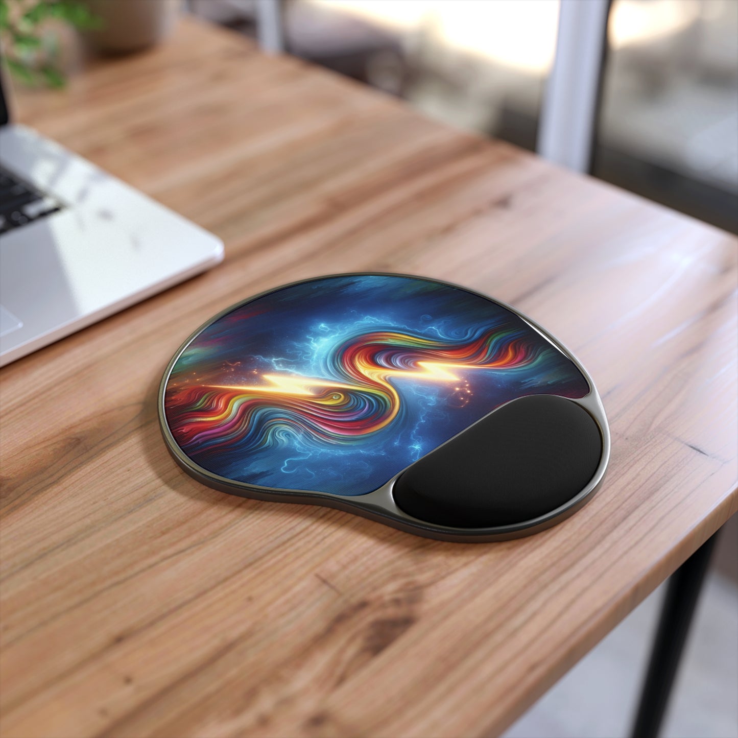 Rainbow Lightening Mouse Pad With Wrist Rest