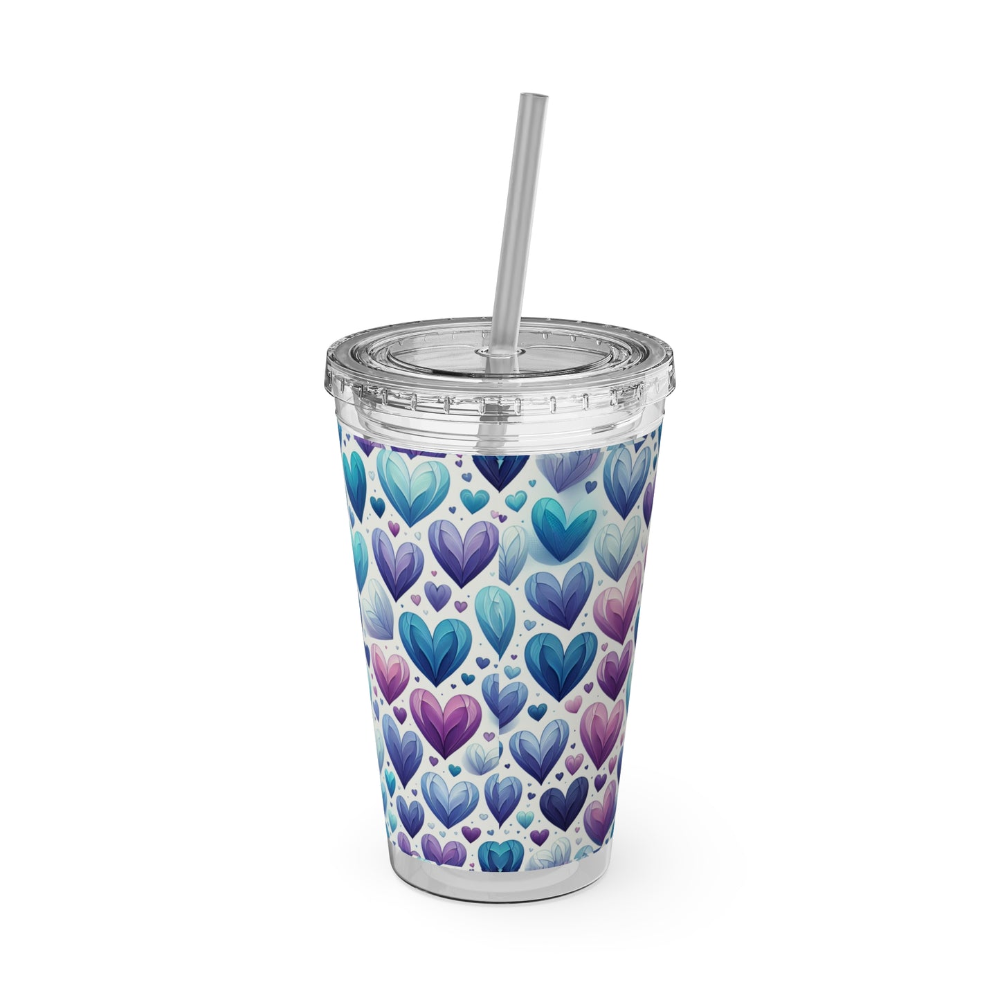 Blue Without Your Love Sunsplash Tumbler with Straw, 16oz