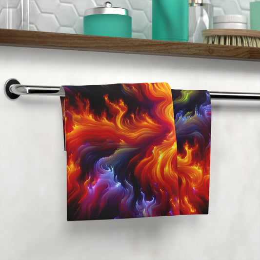 Neon Flame Face Towel