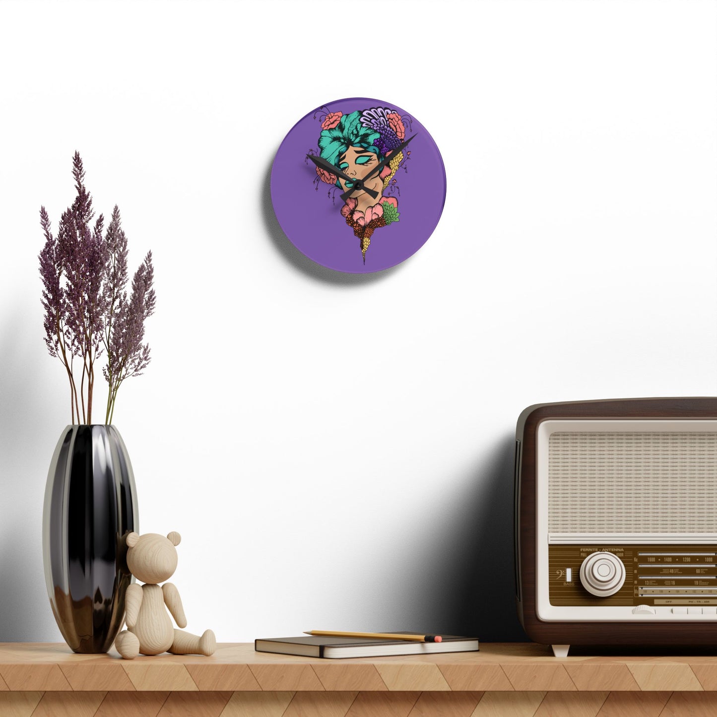 Madame Colorful Acrylic Wall Clock