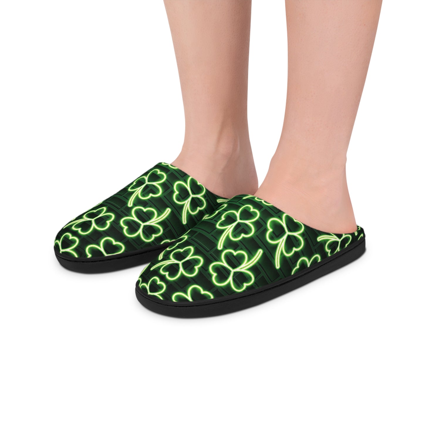 Neon Shamrock Women's Indoor Slippers