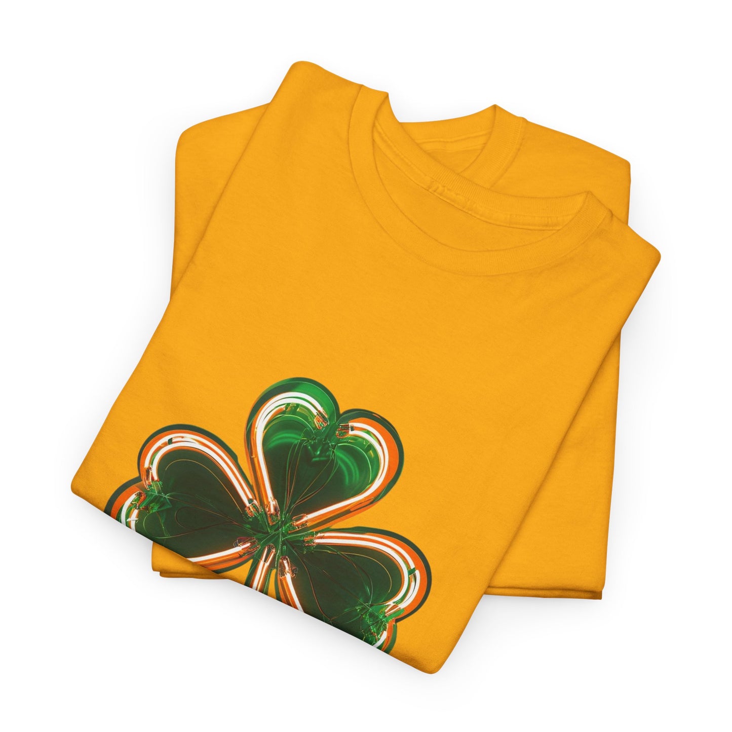 Electric Luck - Green and Orange Unisex Heavy Cotton Tee