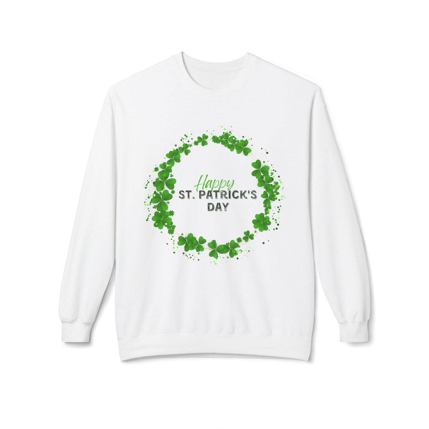 St. Pat's Wreath Unisex Midweight Softstyle Fleece Crewneck Sweatshirt