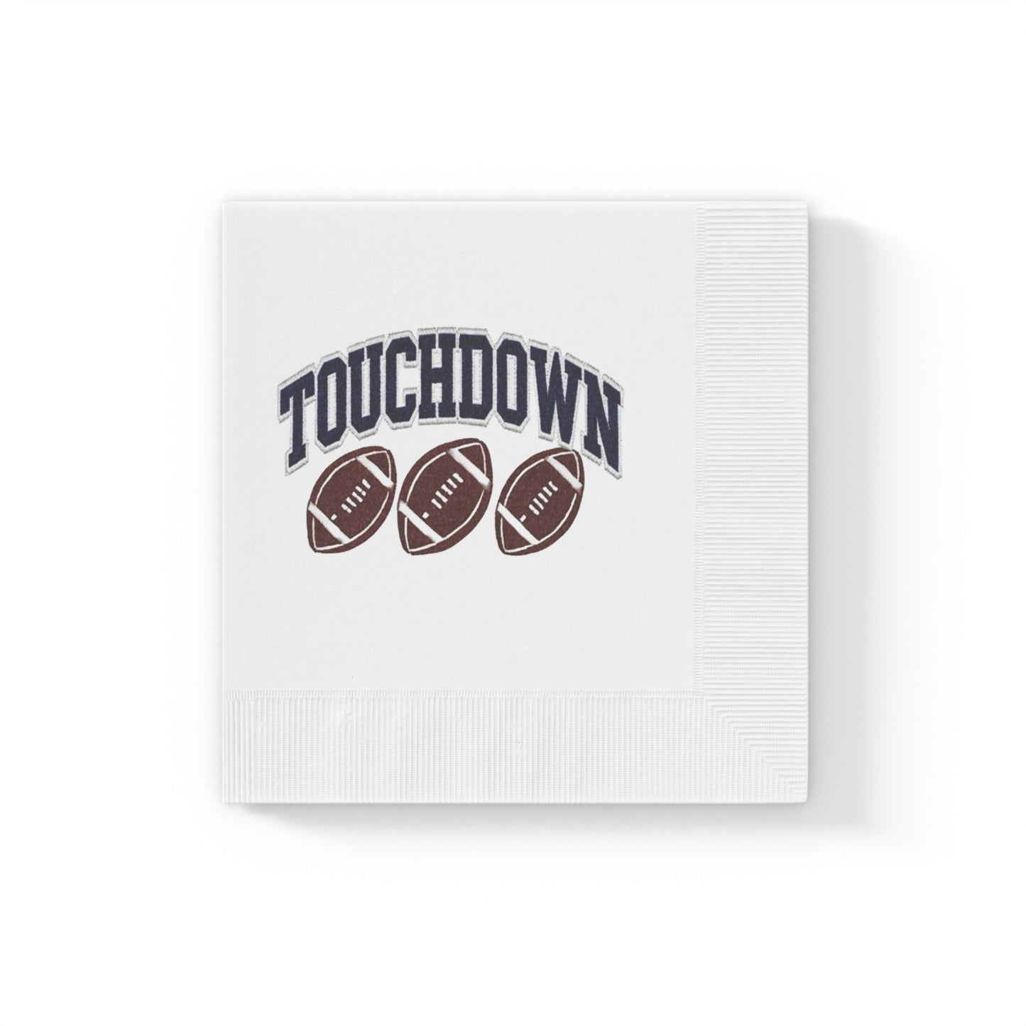 TOUCHDOWN White Coined Napkins