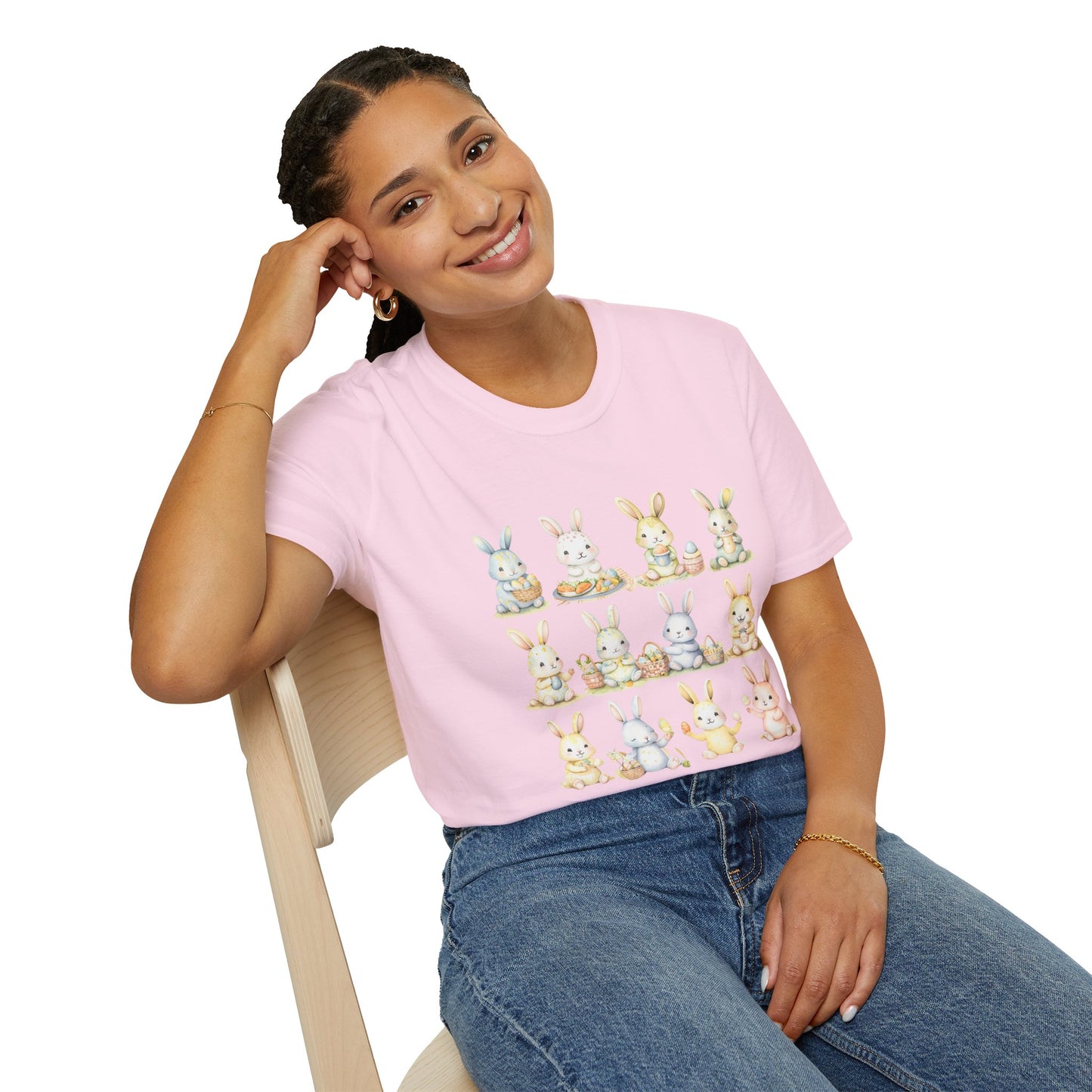 Bunny Picnic Unisex Softstyle T-Shirt for Easter
