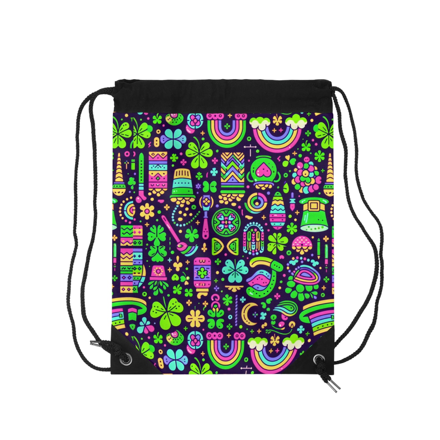 Day-Go Clover Colorful St. Patrick's Day Drawstring Bag - Fun & Festive Travel Accessory