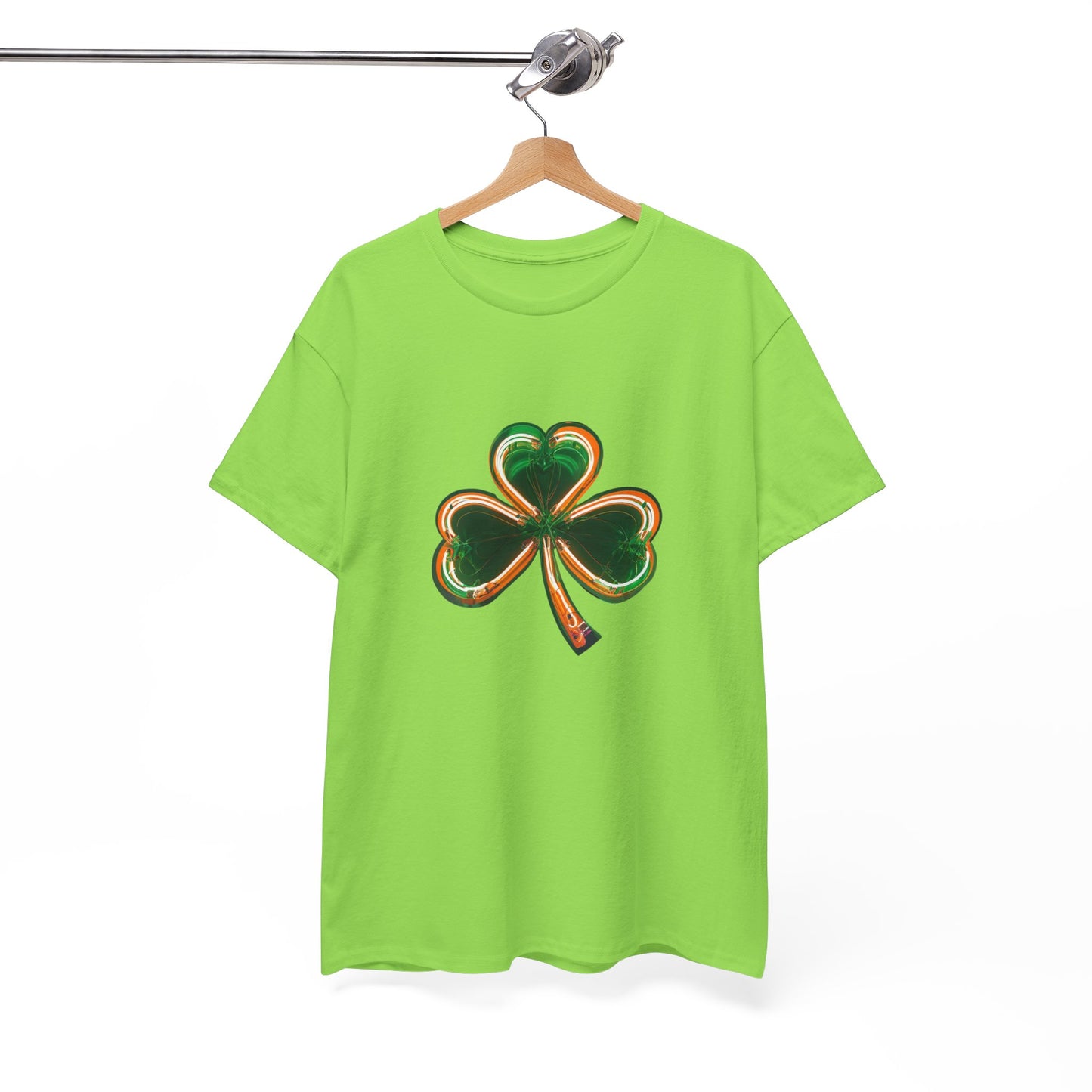 Electric Luck - Green and Orange Unisex Heavy Cotton Tee