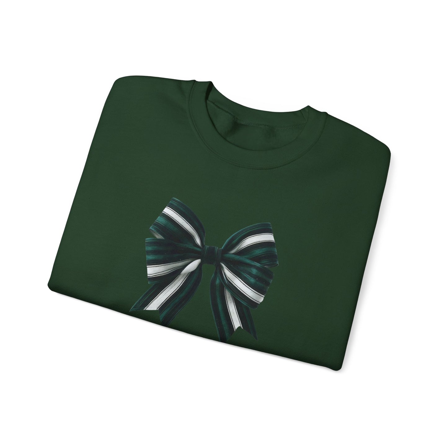 Green, White and Black Bow Unisex Heavy Blend™ Crewneck Sweatshirt