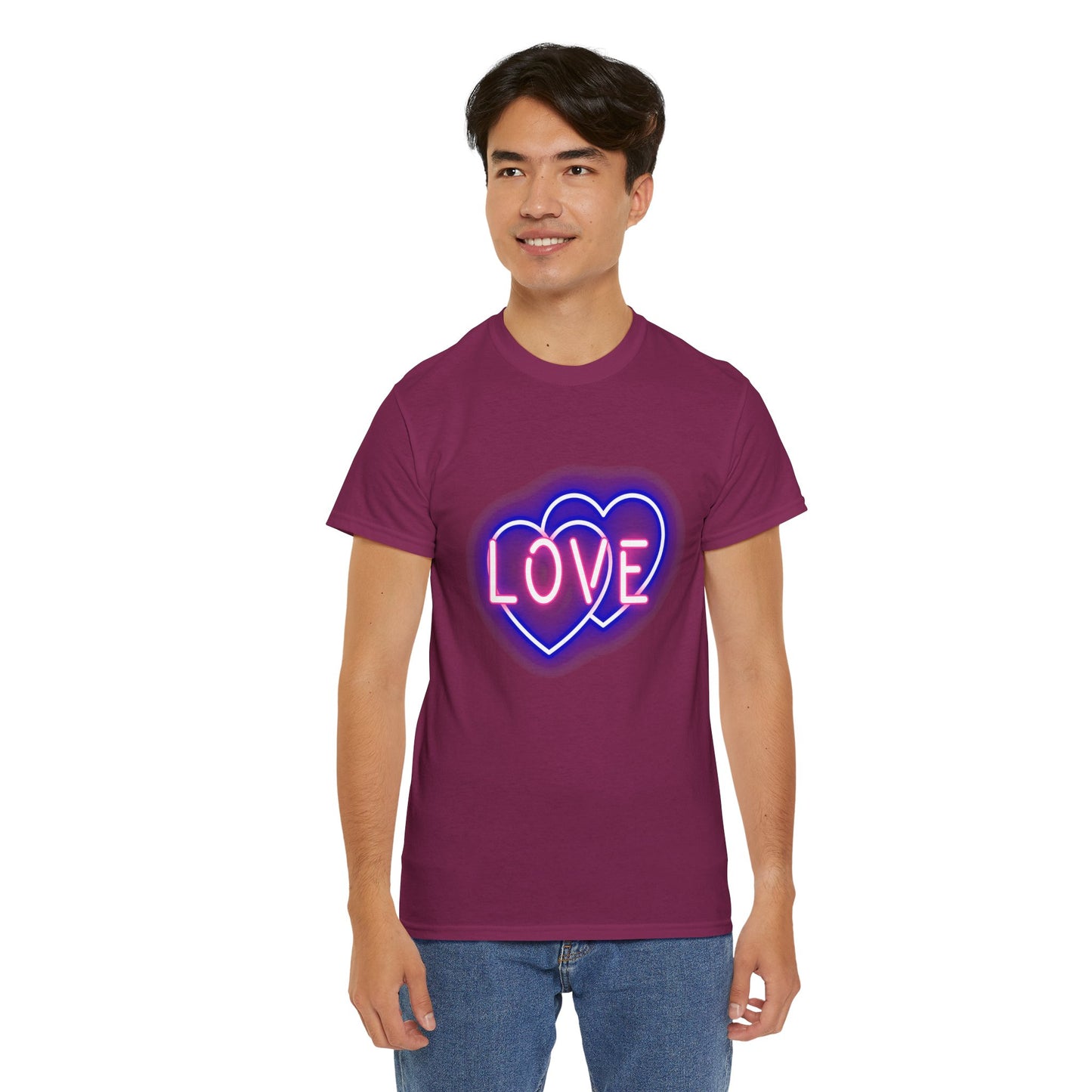 Neon Double Heart Unisex Heavy Cotton Tee