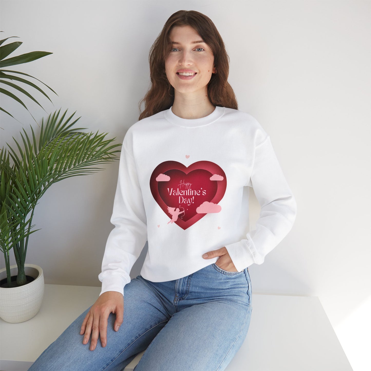 Happy V-Day Unisex Heavy Blend™ Crewneck Sweatshirt