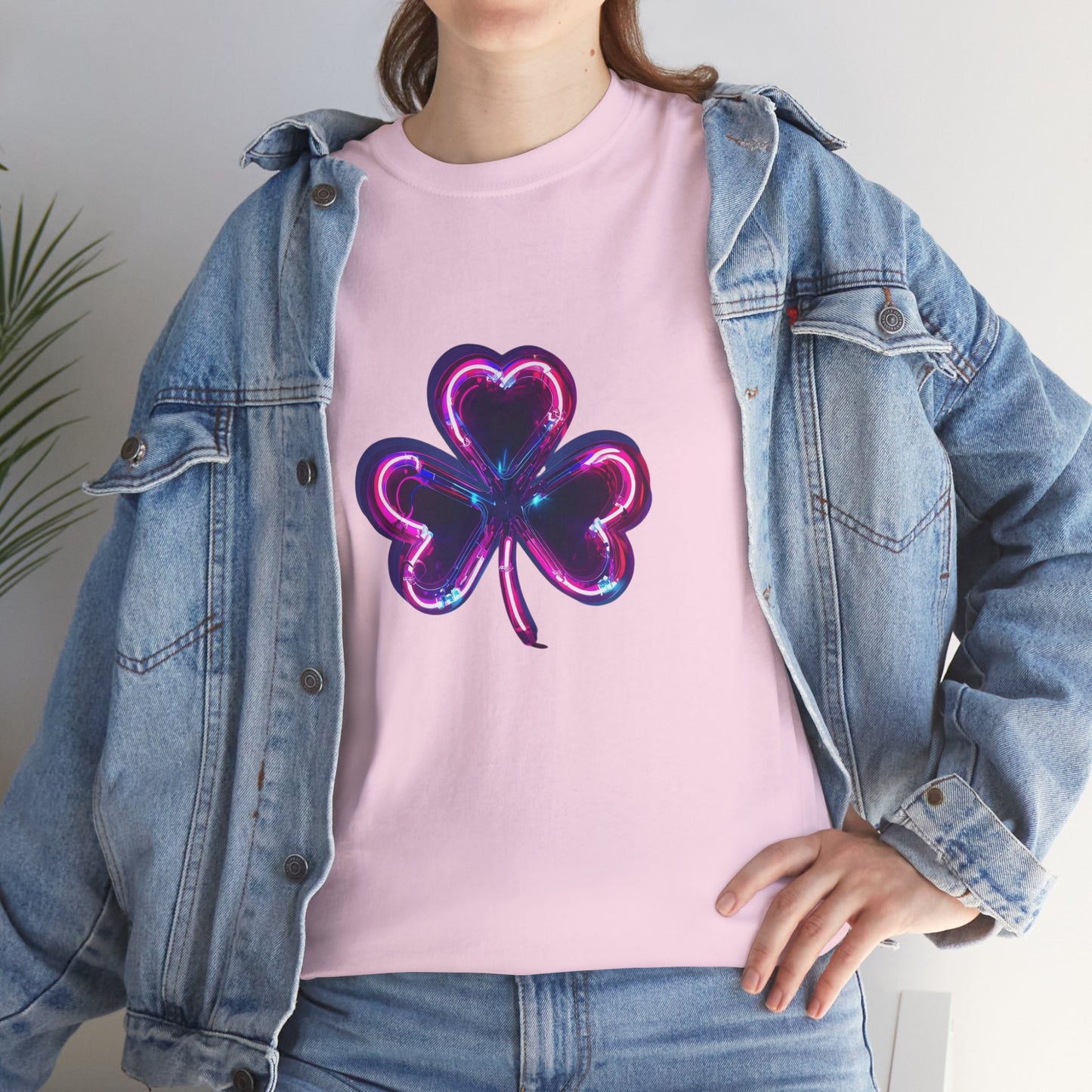 Electric Luck - Pink and Blue Unisex Heavy Cotton Tee