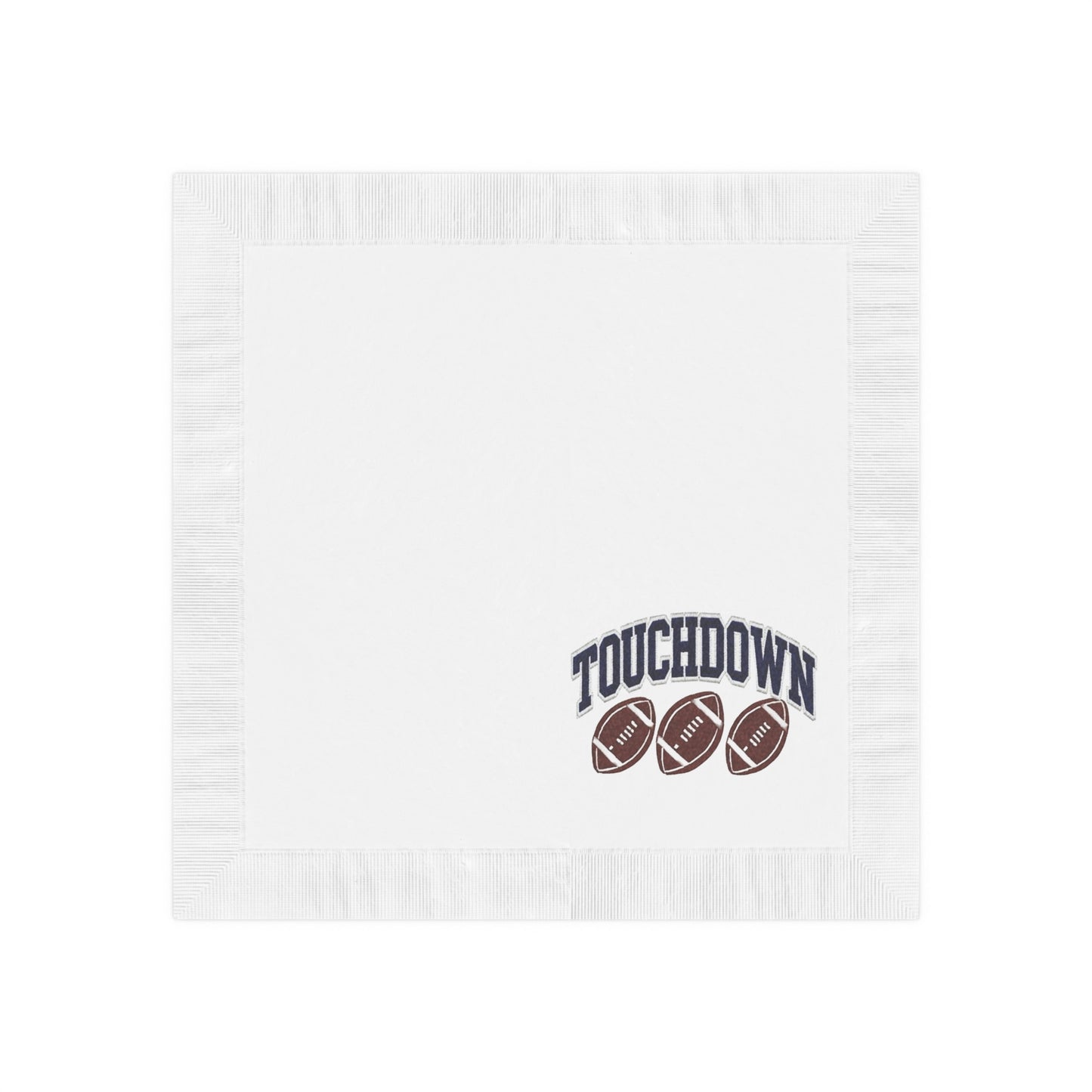 TOUCHDOWN White Coined Napkins