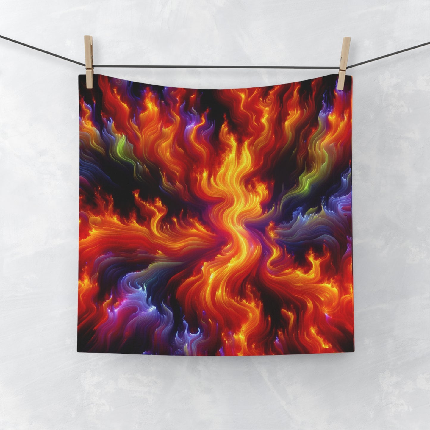 Neon Flame Face Towel