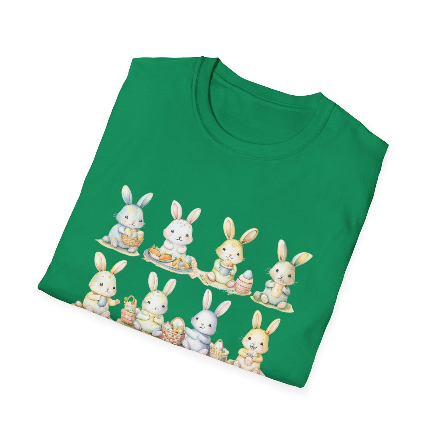 Bunny Picnic Unisex Softstyle T-Shirt for Easter