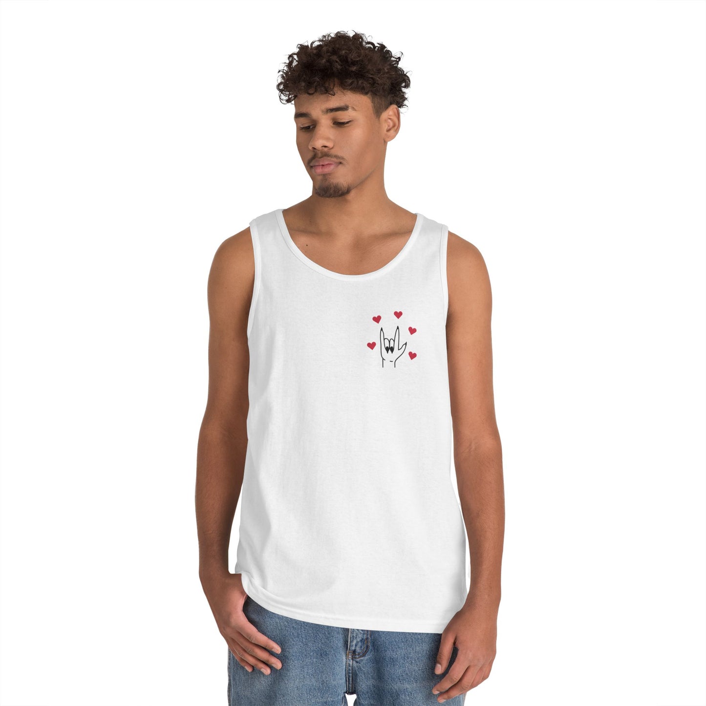 I Love You Sign Language Unisex Heavy Cotton Tank Top