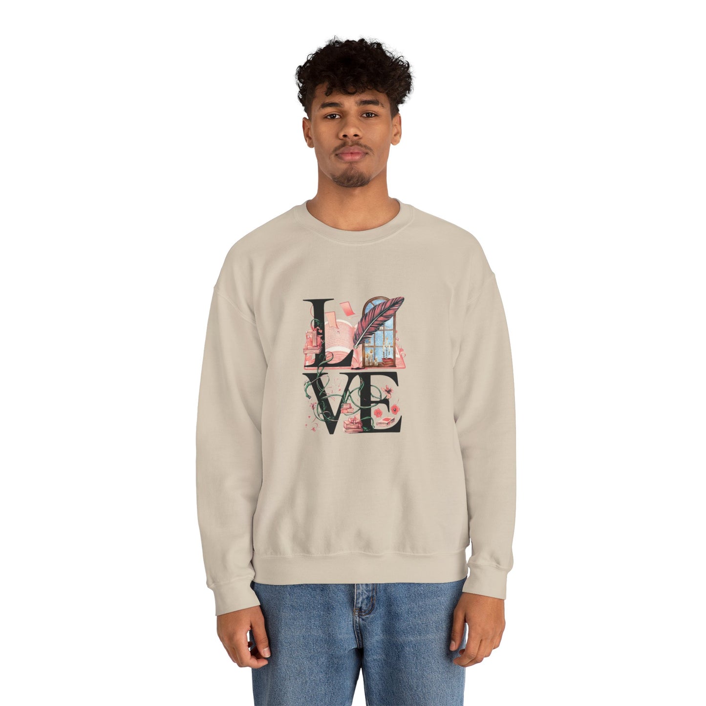 LOVE is a Novel Idea Unisex Heavy Blend™ Crewneck Sweatshirt