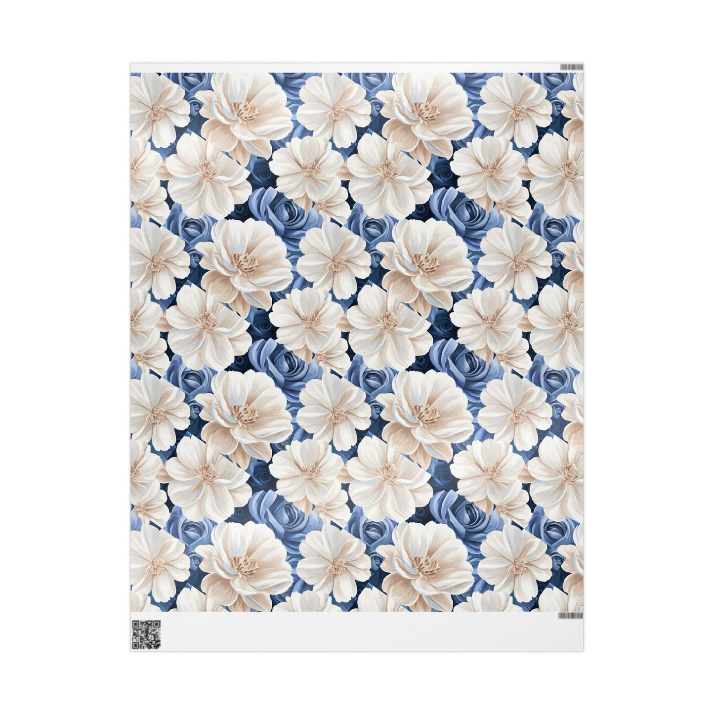 Painted Blue and White Flowers Wrapping Papers