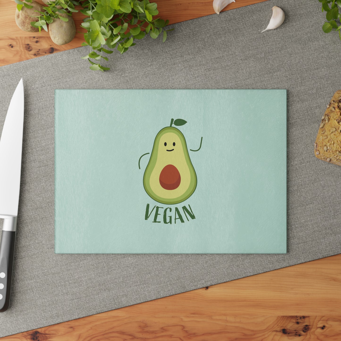 Vegan Avocado Glass Cutting Board