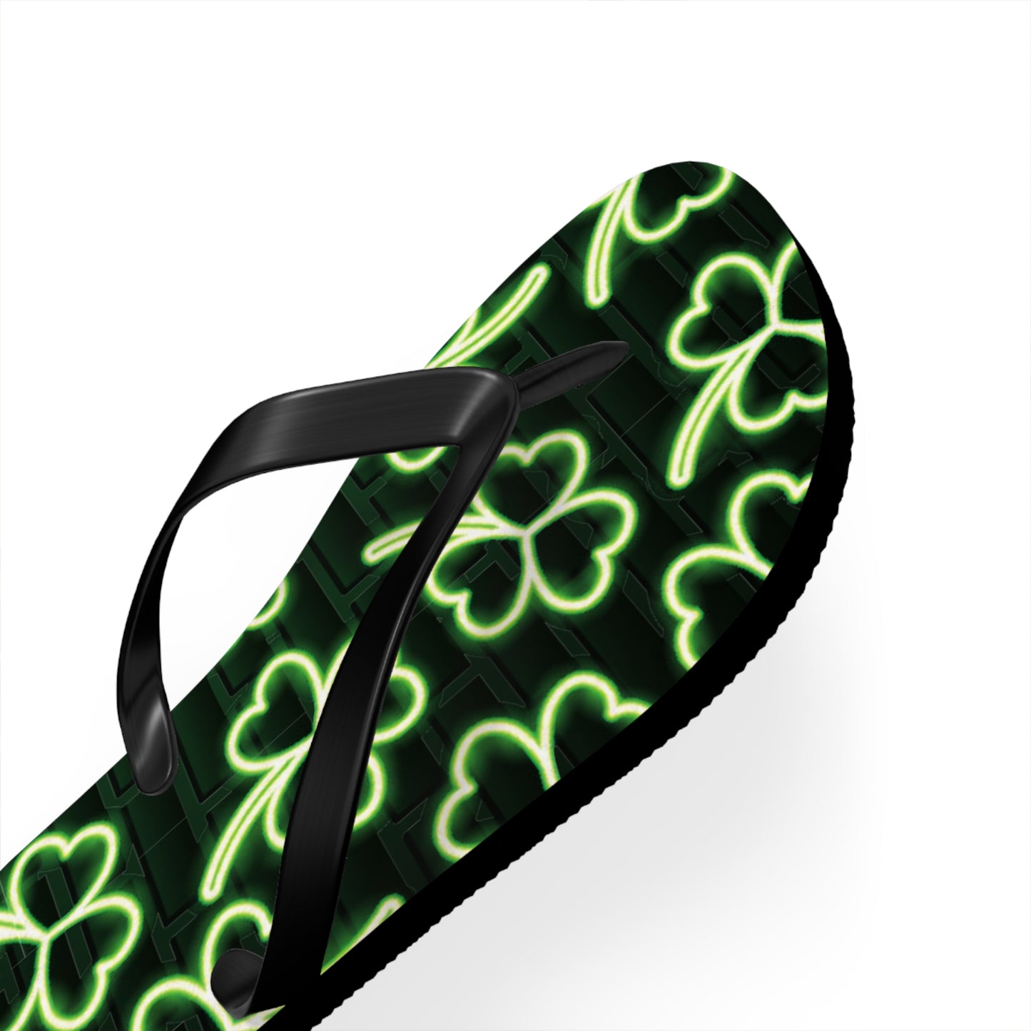 Neon Shamrock Flip Flops