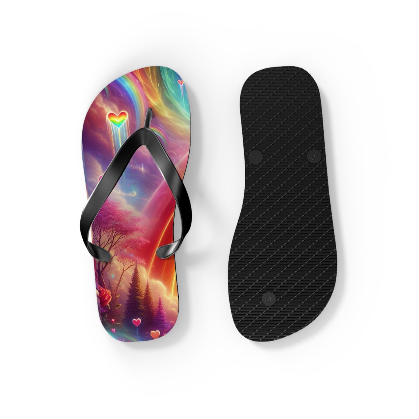 Rainbow Phoenix Flip Flops