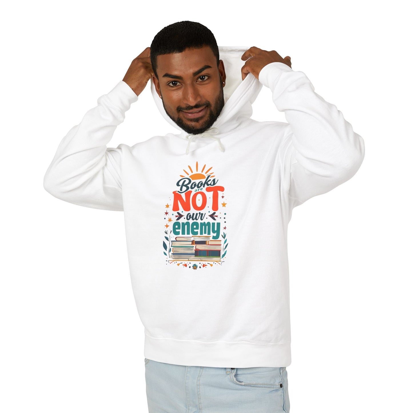 Books are NOT our Enemy Unisex Lightweight Hooded Sweatshirt