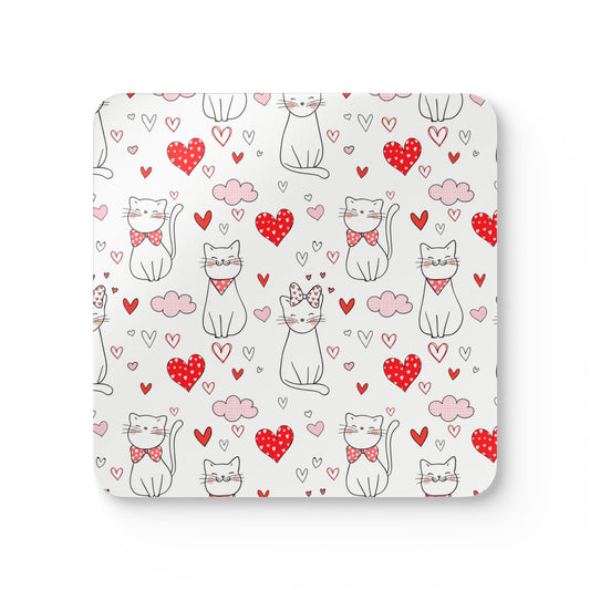 Kitty Love Corkwood Coaster Set