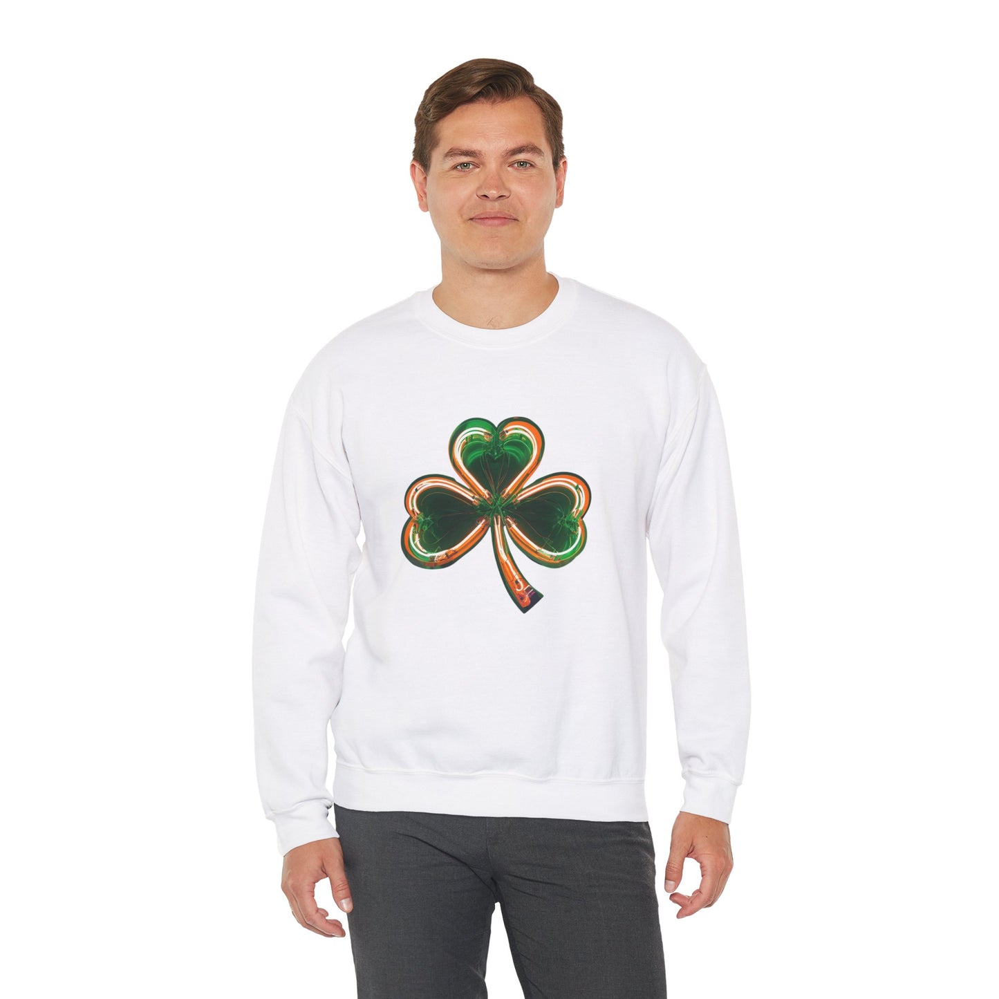 Electric Luck - Green and Orange Unisex Heavy Blend™ Crewneck Sweatshirt